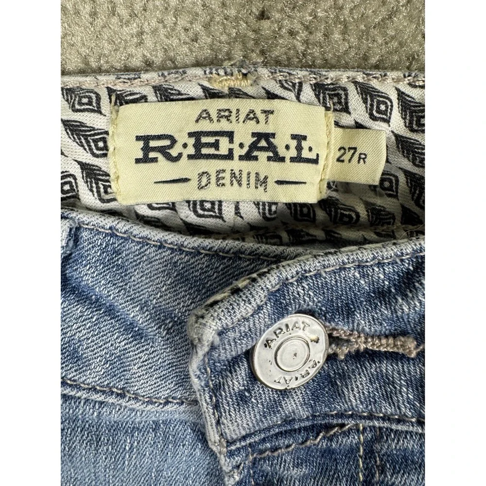 Ariat REAL Denim Colorado Alondra Bell Bottom Flare Jean Light Wash 27R 10039600